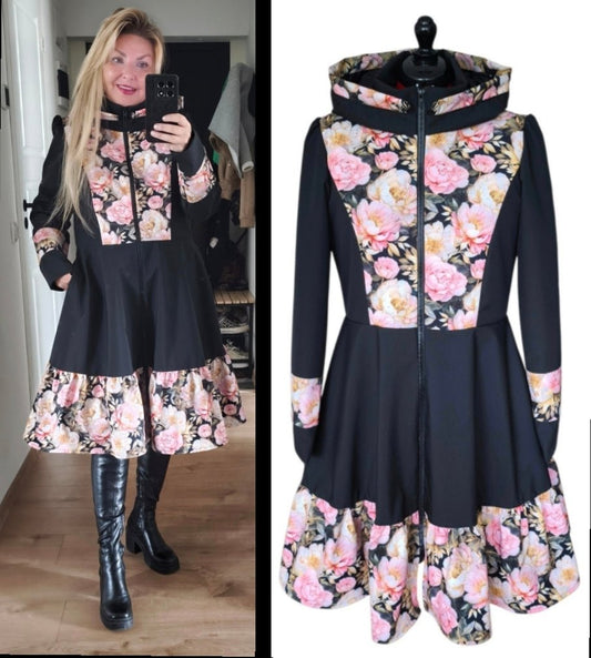 Zdjęcie z tkaniną softshell z elastanem – czarna, dostępna online w Šarlote audumi