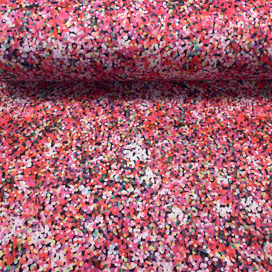 Softshell fabric with elastane - pink pattern 310 g/m²
