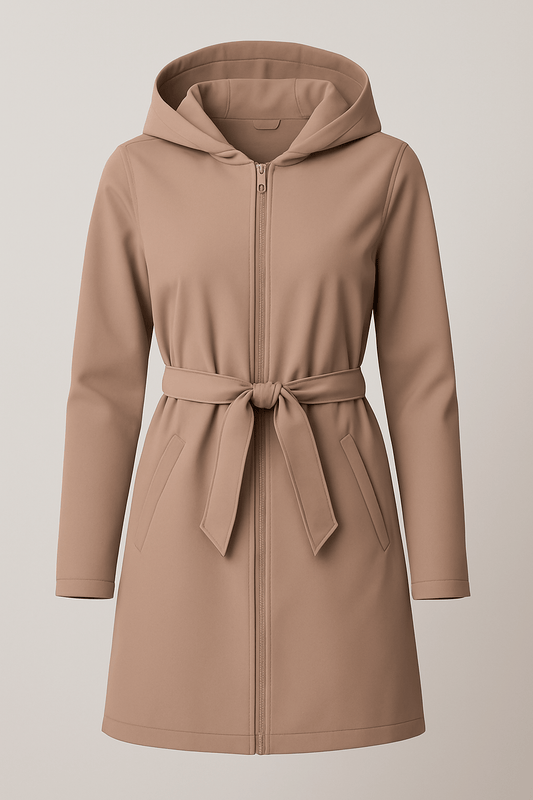 Softshell fabric with elastane - chocolate brown 300 g/m²