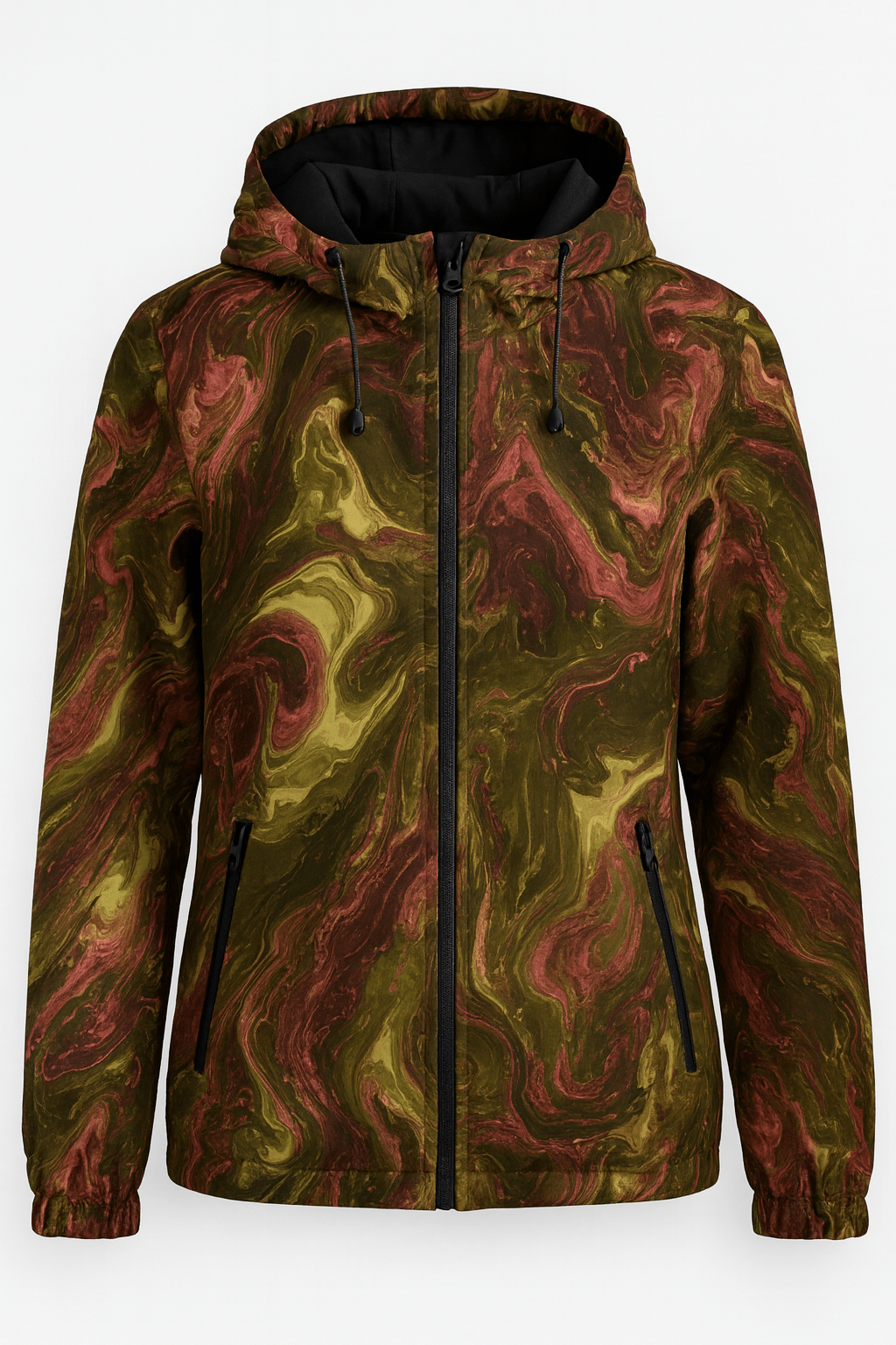 Softshell fabric with elastane - green watercolor 310 g/m²
