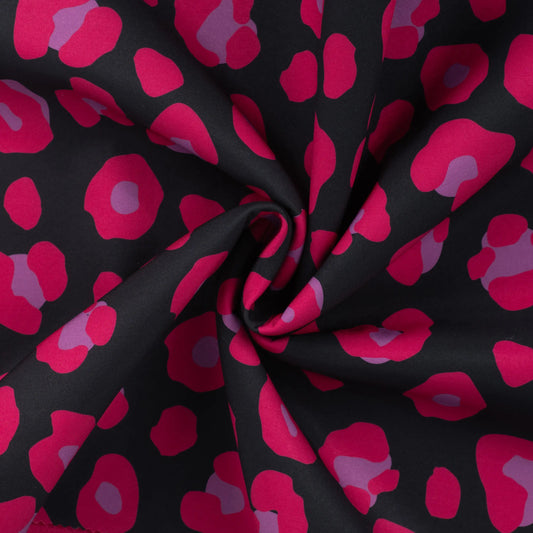 Image of softshell fabric - fuchsia leopard 310 g/m² – available at Šarlotes audumi