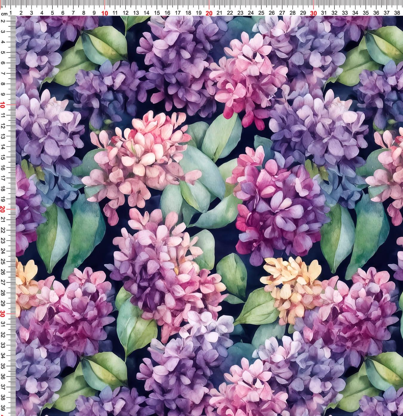 Image with Softshell fabric - hydrangeas 300 g/m² – available at Šarlotes audumi