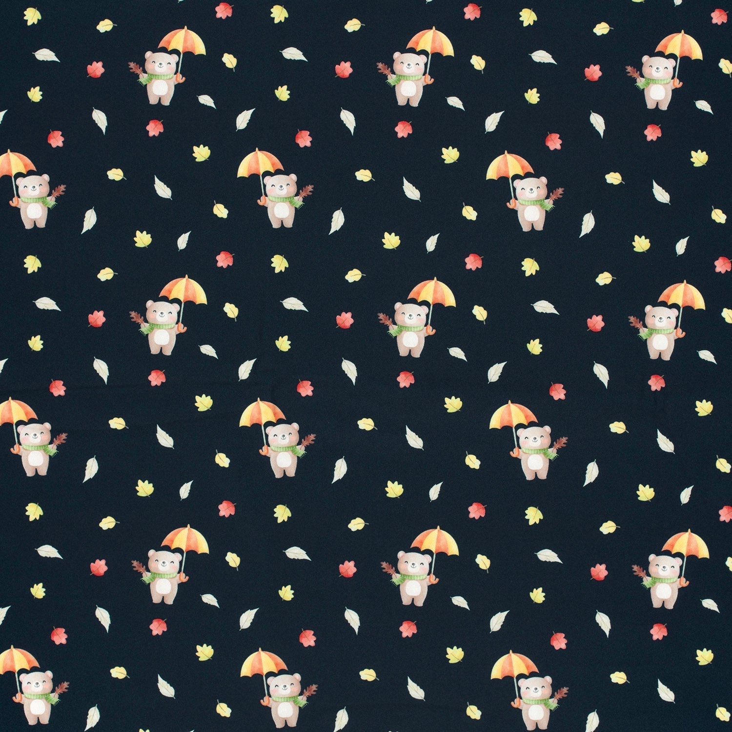 Softshell fabric - teddy bears with umbrella 310 g/m²