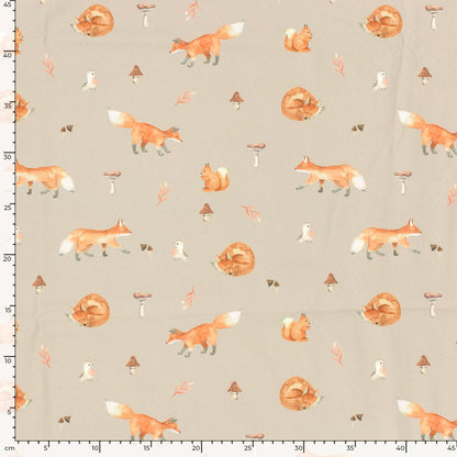 Softshell fabric - leaves 310 g/m²