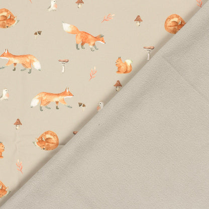 Softshell fabric - leaves 310 g/m²