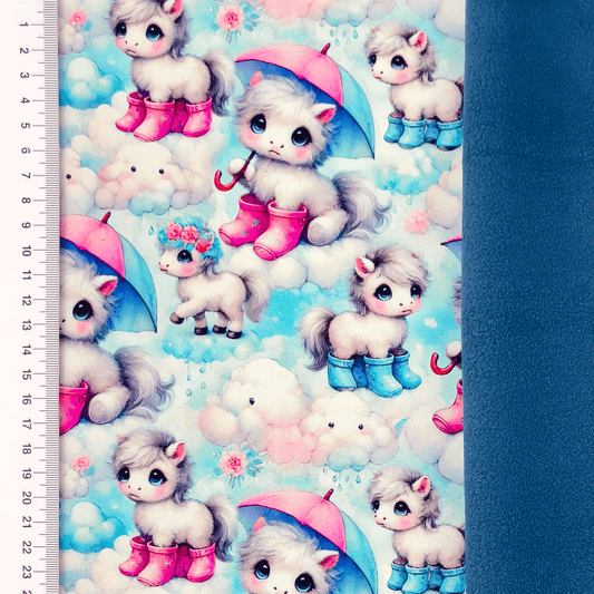 Image with Softshell fabric - ponies 310 g/m² – available Šarlotes audumi