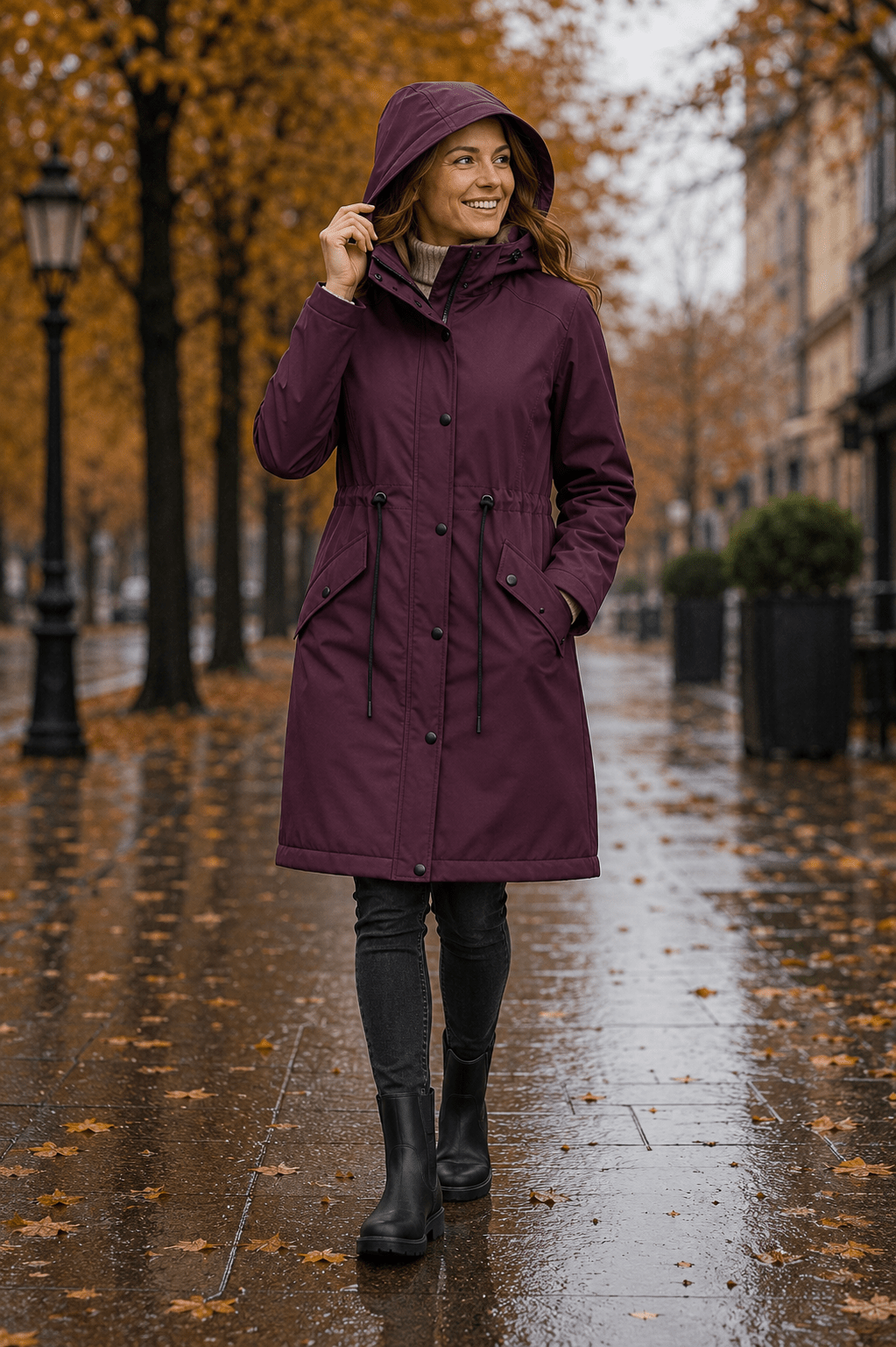 Zdjęcie: wodoodporny materiał softshell w kolorze winnej czerwieni – dostępny online Šarlotes audumi