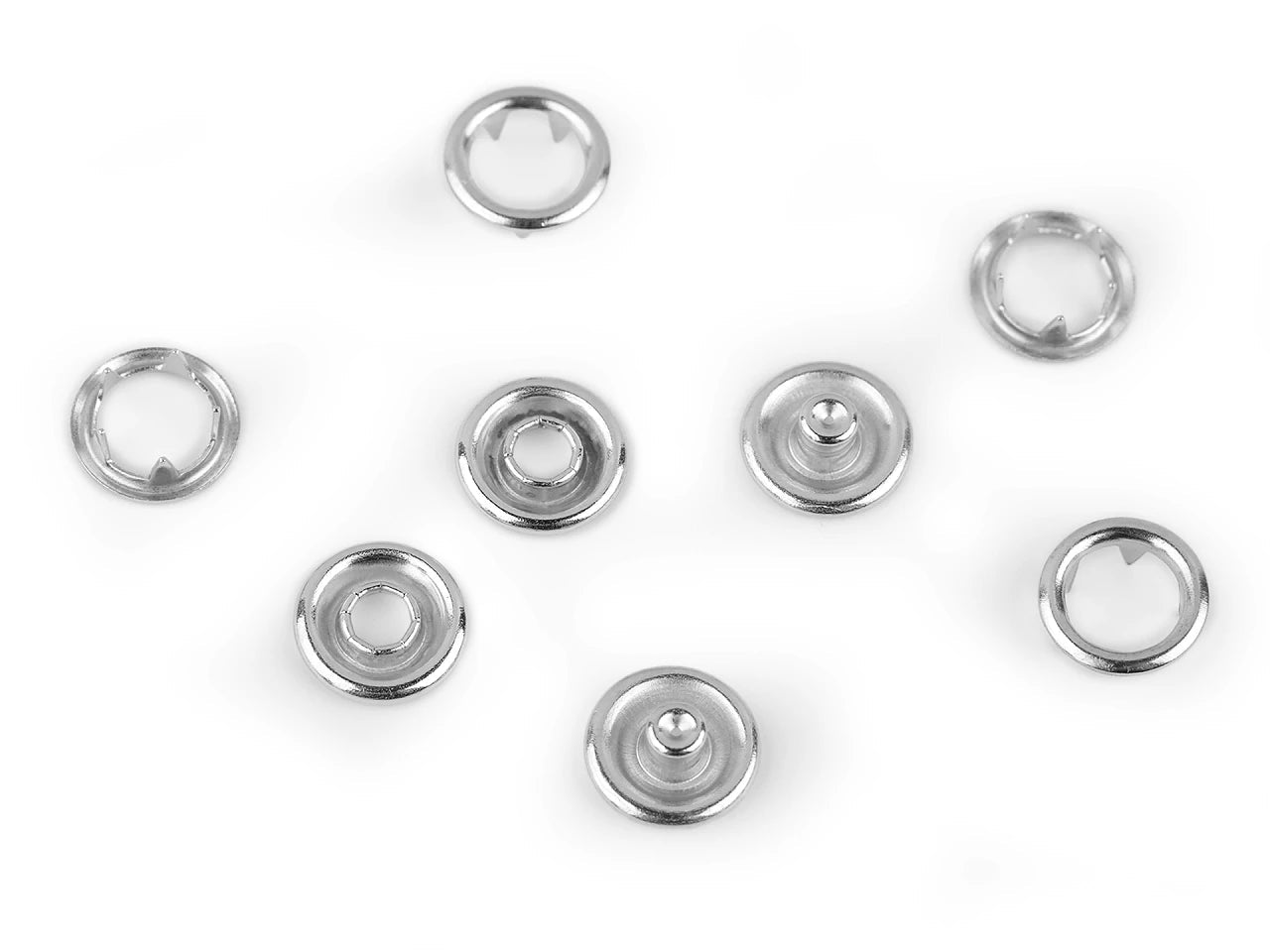 Metalowe zatrzaski Ø10 mm, 50 szt.