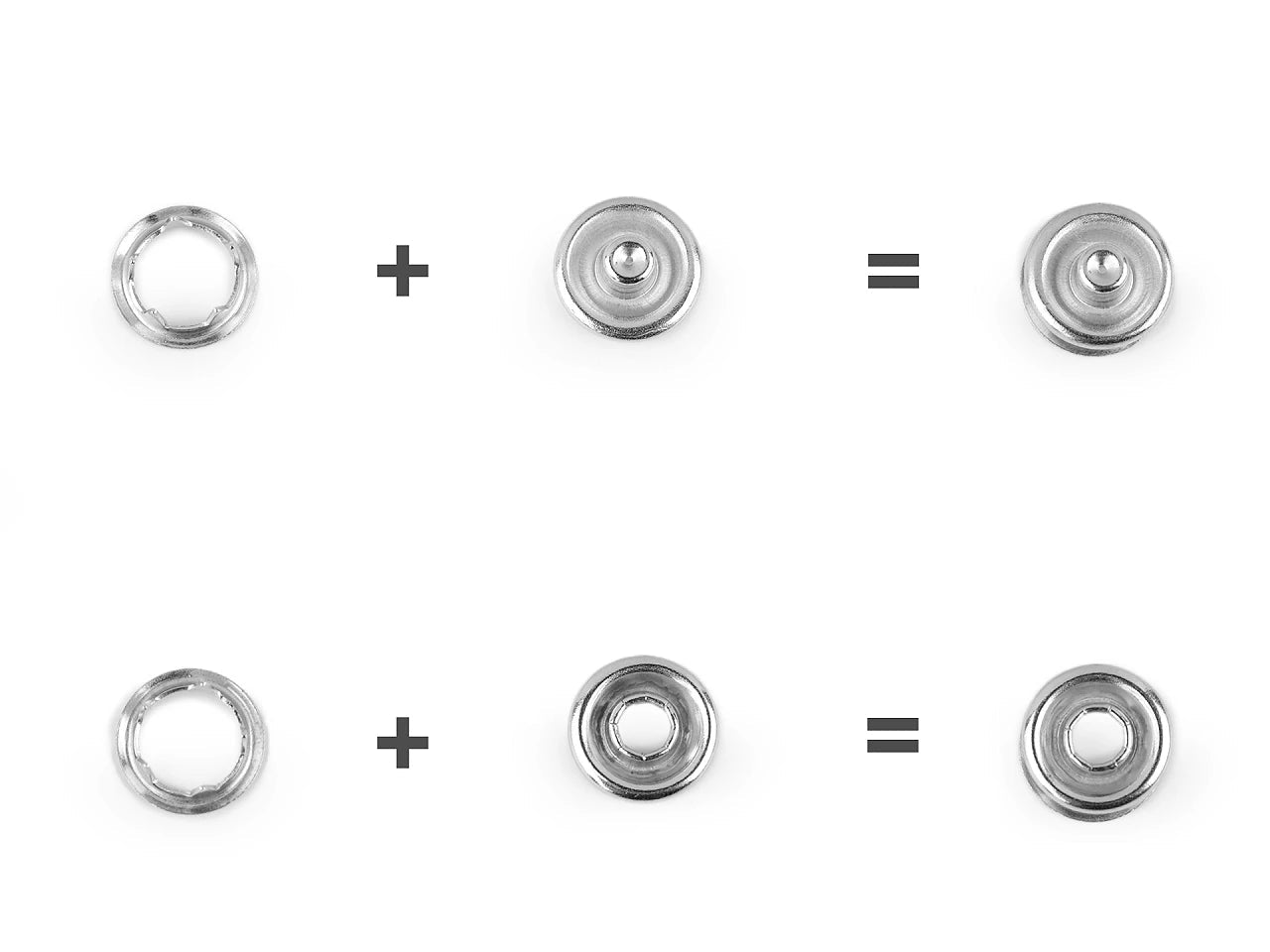 Metalowe zatrzaski Ø10 mm 50 szt.