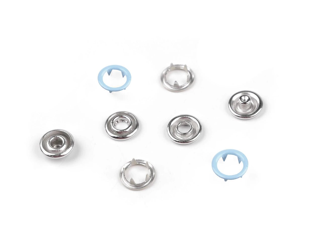 Metal snap buttons Ø10 mm, 50 pcs | assorted colors
