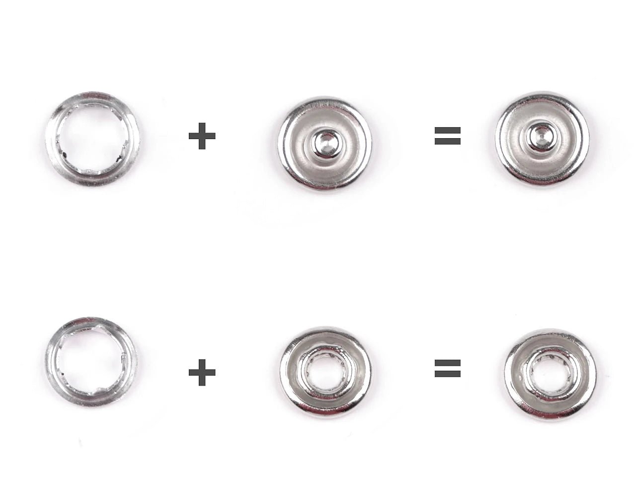 Metal snap buttons Ø10 mm 50 pcs | assorted colors