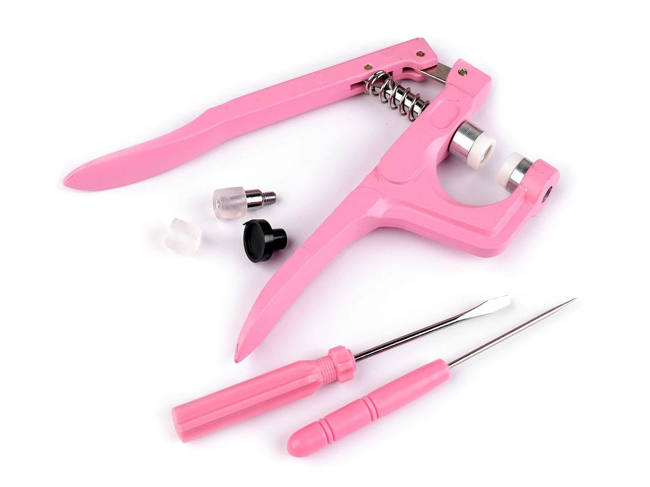 Image of snap fastener set with pliers – complete starter kit for sewing – available at Šarlotes audumi