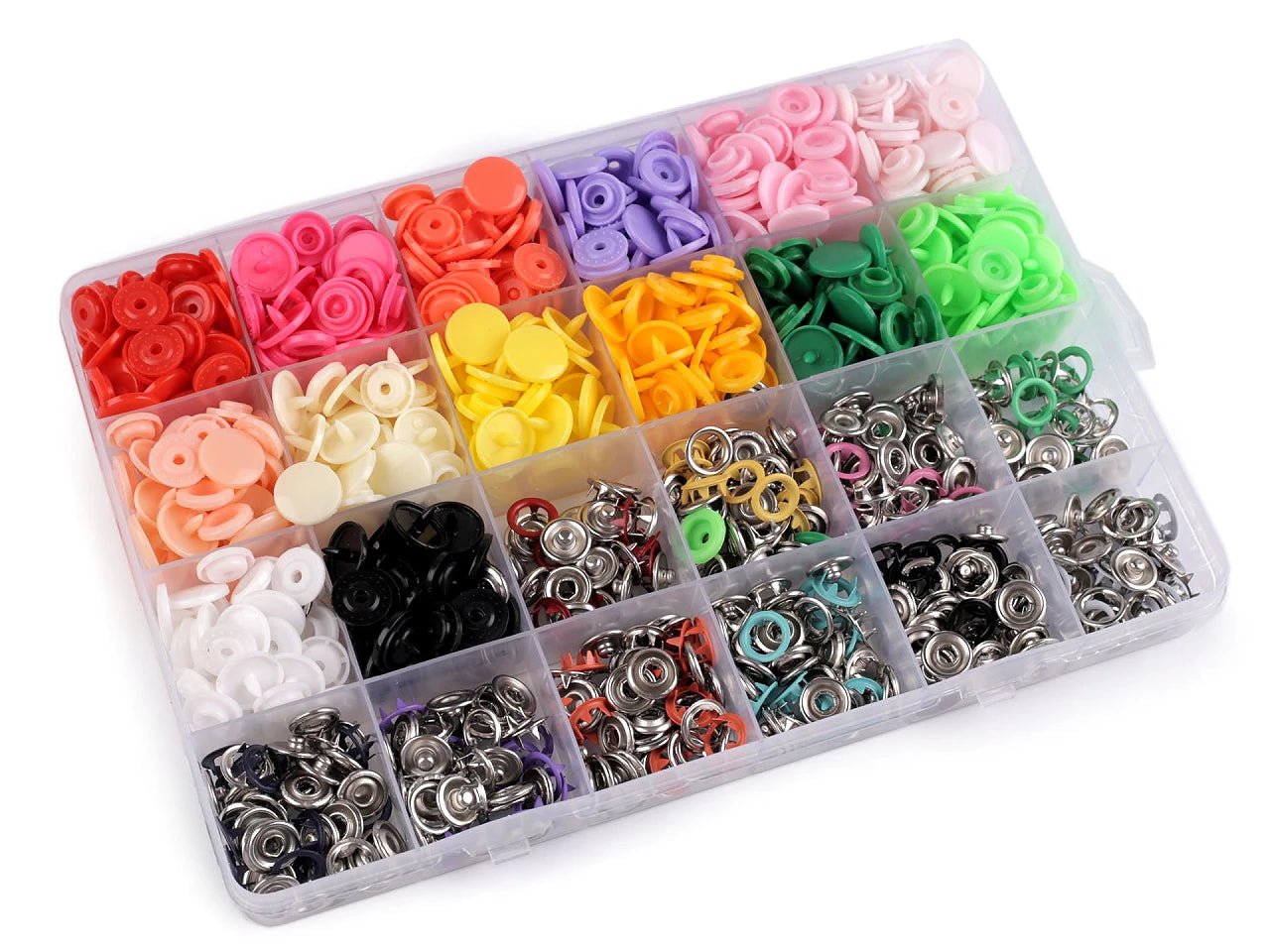 Image of a snap fastener set with pliers – complete starter kit for sewing – available at Šarlotes audumi