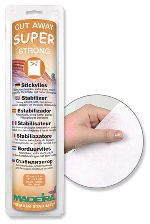 Cutaway stabilizer for high-detail embroidery Madeira Super Strong White 30 cm × 5 m
