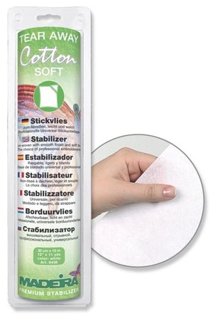 Tear-away stabilizer for embroidery Madeira Cotton Soft White - 30 cm × 10 m