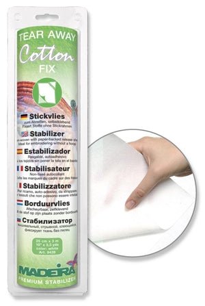 Madeira Cotton Fix stabilizer – tear-away with self-adhesive surface - 30 cm × 5 m