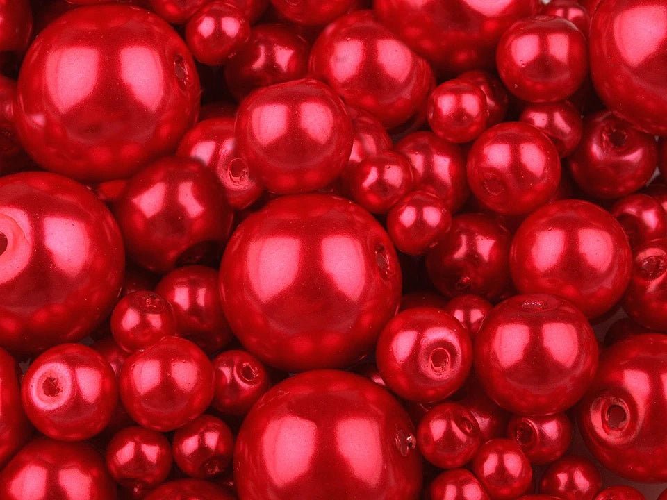 Glass beads, Ø4–12 mm, assorted sizes, 50 g - assorted color variants
