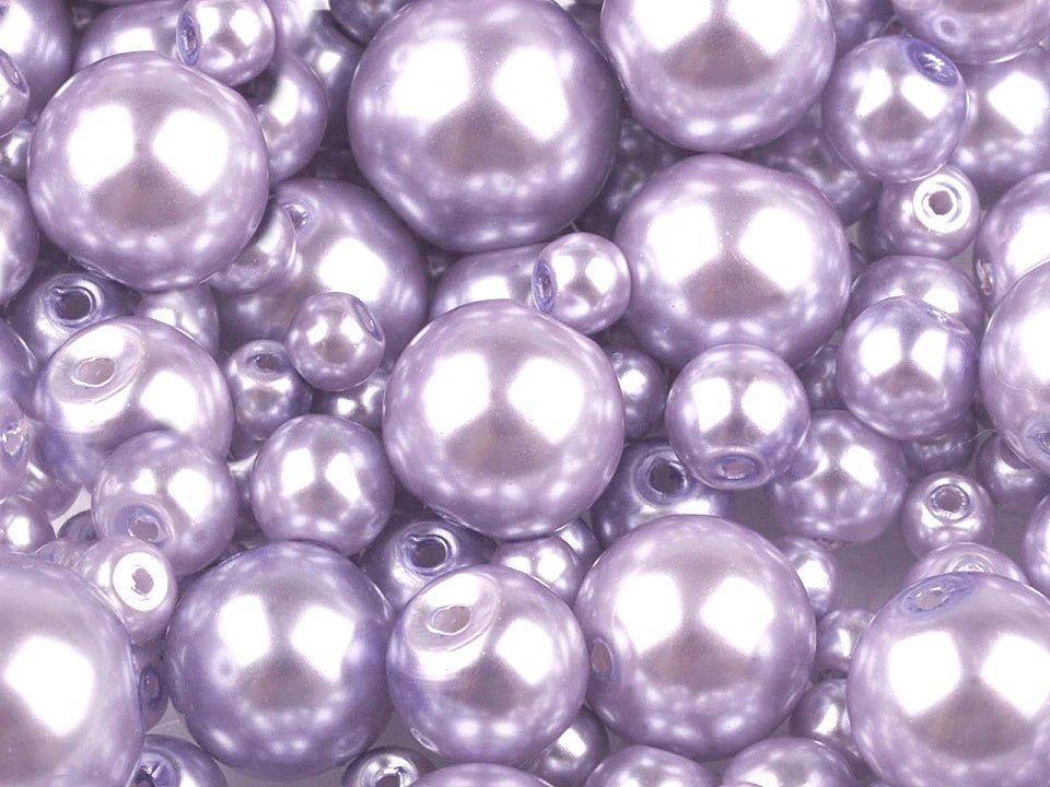 Glass beads, Ø4–12 mm, assorted sizes, 50 g - assorted colors variants