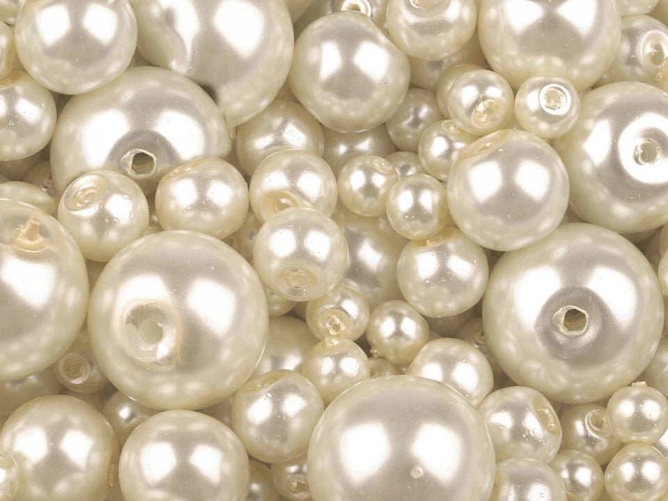 Glass beads, Ø4–12 mm, assorted sizes, 50 g - assorted color options