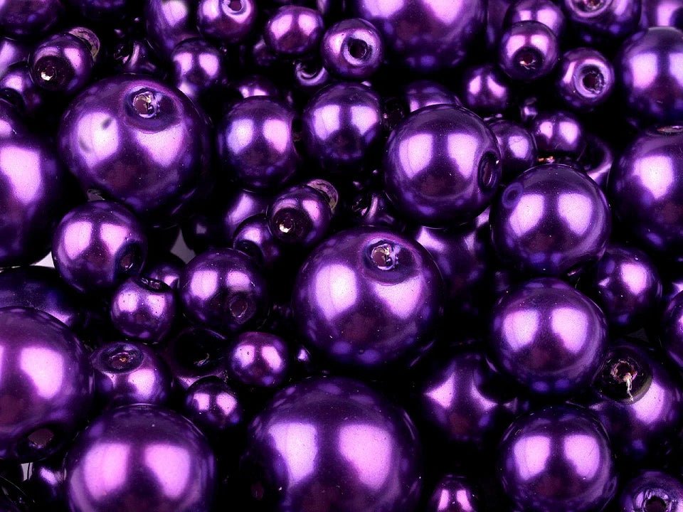Glass beads, Ø4–12 mm, assorted sizes, 50 g - assorted color variations