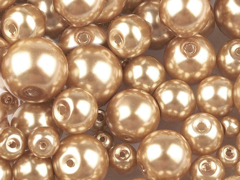 Glass beads, Ø4–12 mm, various sizes, 50 g - assorted colors