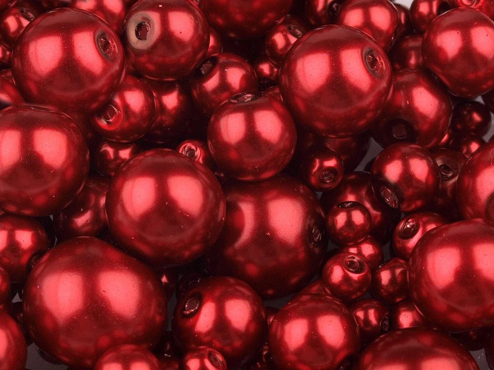 Glass beads, Ø4–12 mm, assorted sizes, 50 g - assorted colour options