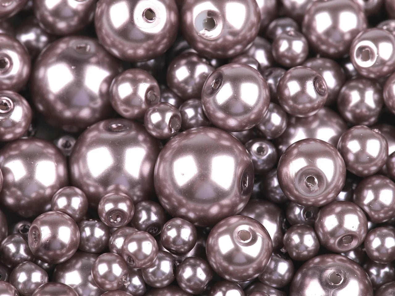 Glass beads, Ø4–12 mm, assorted sizes, 50 g - assorted color options