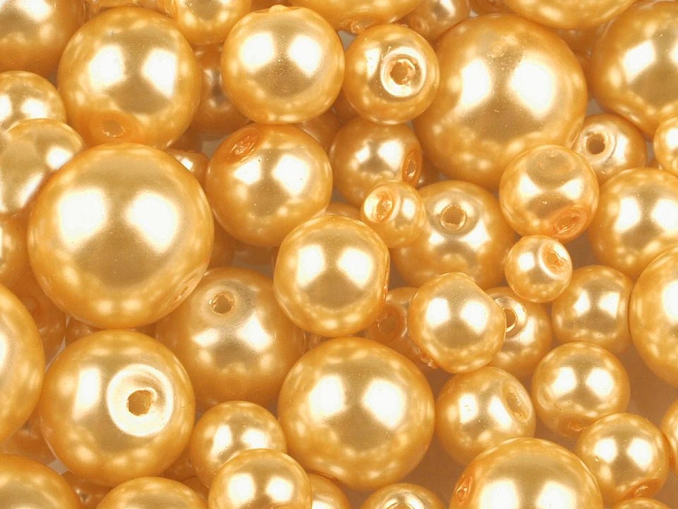 Glass beads, Ø4–12 mm, various sizes, 50 g - assorted colours