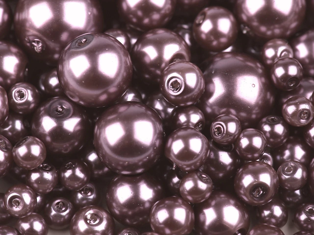 Glass beads, Ø4–12 mm, assorted sizes, 50 g - assorted color variants