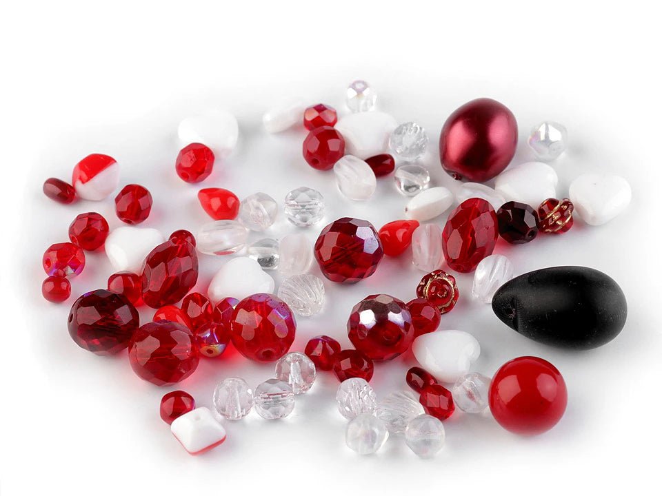 Stainless glass bead mix, Ø3 - 20 mm, assorted sizes, 50 g - assorted color options