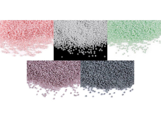 Stitched glass seed beads 15/0 | 1.5 mm 50 g| Pearlescent effect|various colors