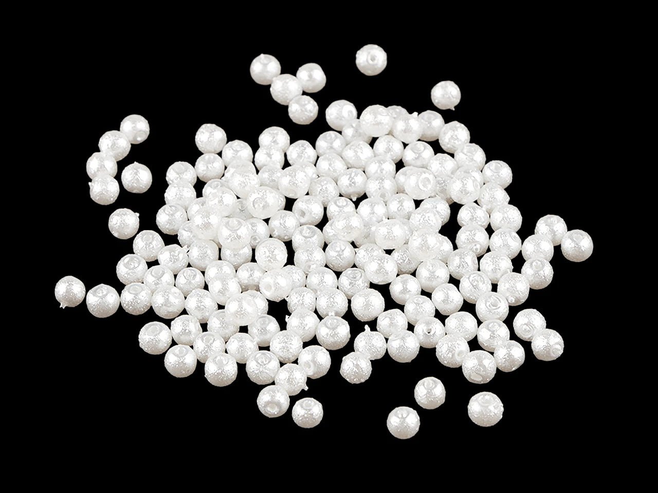 Image of glass wax beads with pearlescent shine Ø4 mm 20 g – available online at Šarlotes audumi