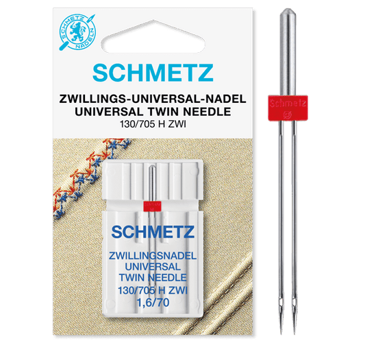 Image of SCHMETZ UNIVERSAL TWIN ZWI double universal sewing machine needle - No. 1,6/70 (1 pc.) – available at Šarlotes audumi