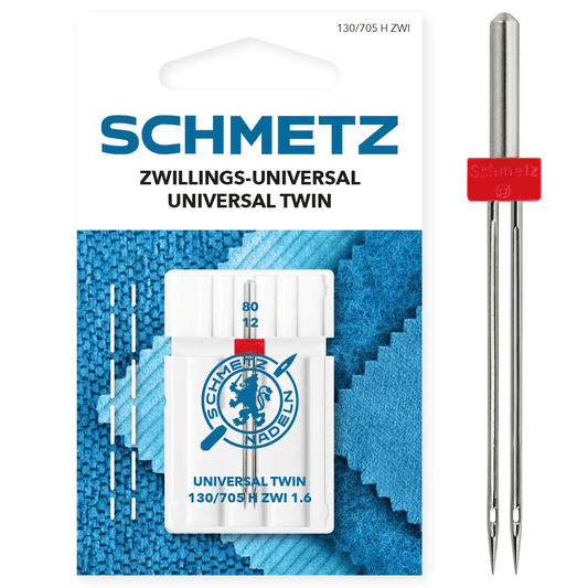 Image of Schmetz Universal Twin ZWI double universal sewing machine needle - No. 1.6/80 (1 pc) – available at Šarlotes audumi