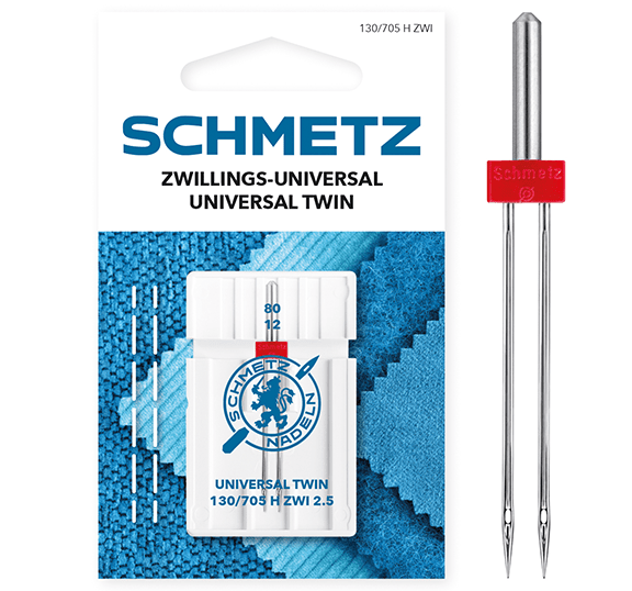 Image with SCHMETZ UNIVERSAL TWIN ZWI twin universal sewing machine needles - No. 2.5/80 (1 pc.) – available at Šarlotes audumi