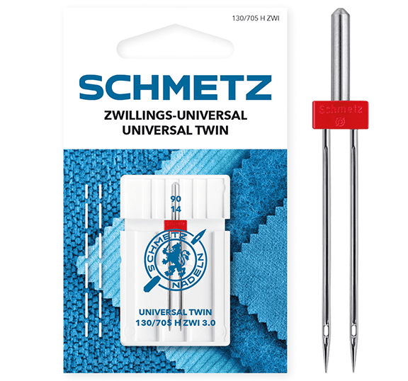 Attēls z igłą do maszyny do szycia, podwójną uniwersalną SCHMETZ UNIVERSAL TWIN ZWI - Nr.3/90 (1 szt.) – dostępne w Šarlotes audumi