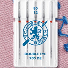 SCHMETZ DOUBLE EYE sewing machine needles with double eye - No. 80 (5 pcs.)