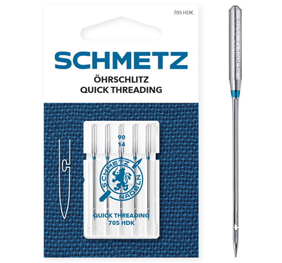 Շmetz QUICK THREADING sewing machine needles for quick threading - No. 90 (5 pcs.)