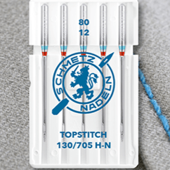 Needles for decorative stitching sewing machines SCHMETZ TOPSTITCH NEEDLES - No. 80 (5 pcs.)