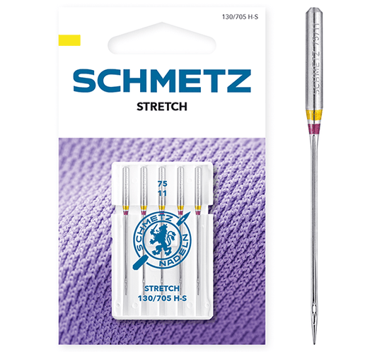 SCHMETZ STRETCH sewing machine needles for elastic knit fabric - No. 75 (5 pcs.)
