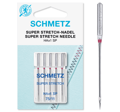 Sewing machine needles for highly elastic knit fabric SCHMETZ SUPER STRETCH - No. 75 (5 pcs.)