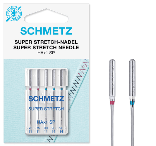 SCHMETZ SUPER STRETCH sewing machine needles for very stretchy knitwear - No. 75/90 (5 pcs.)