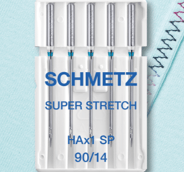 Sewing machine needles for very elastic knit fabric SCHMETZ SUPER STRETCH - No. 90 (5 pcs.)