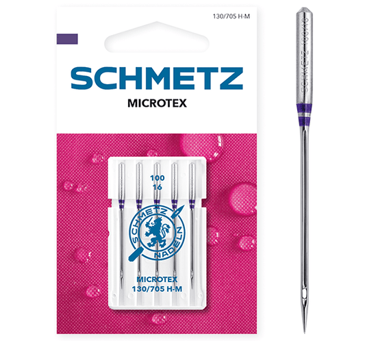 SCHMETZ MICROTEX sewing machine needles for fine fabrics - No. 100 (5 pcs.)