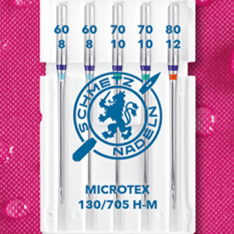SCHMETZ MICROTEX sewing machine needles for fine fabrics - No. 60/70/80 (5 pcs.)