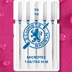 SCHMETZ MICROTEX sewing machine needles for fine fabrics - No. 70 (5 pcs.)