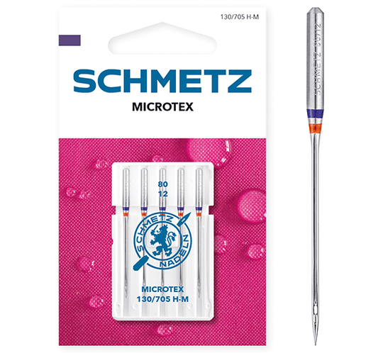 Sewing machine needles for fine fabrics SCHMETZ MICROTEX - No. 80 (5 pcs.)