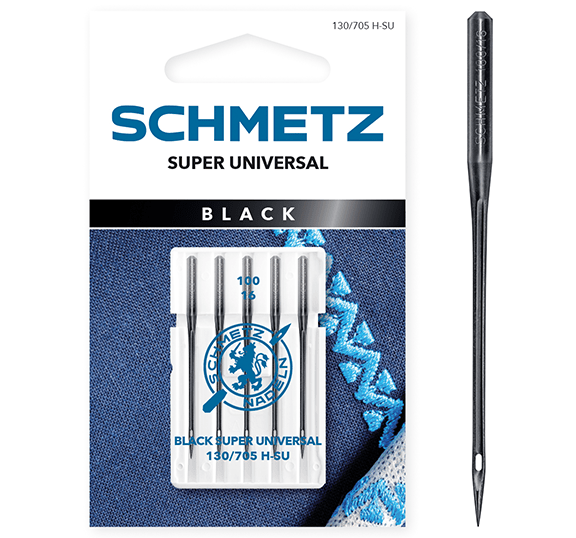 alt
Zdjęcie z uniwersalnymi igłami do maszyny do szycia SCHMETZ BLACK SUPER UNIVERSAL–Nr.100 (5 szt.) – dostępne w Šarlotes audumi
