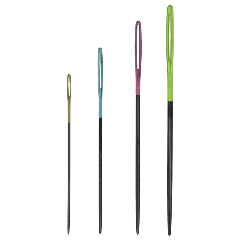 Attēls ar Šūšanas adatas, Pony Black Tapestry Needles — krāsainas actiņas, izm. 22–28 – pieejams internetā Šarlotes audumi