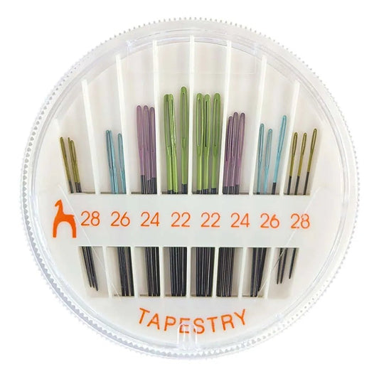 Obraz z igłami do szycia Pony Black Tapestry Needles — kolorowe oczka, rozmiar 22–28 – dostępne w Šarlotes audumi
